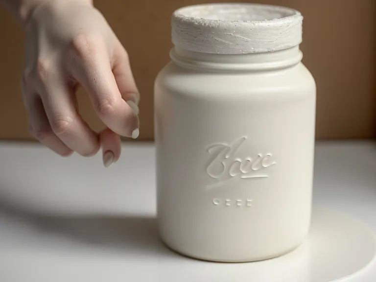 Primer plano de un tarro de gesso de 250 ml siendo abierto para pintar.