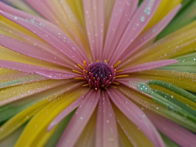 Pintura de flores de primavera combinando acrílico y pigmento dorado sobre papel grueso.